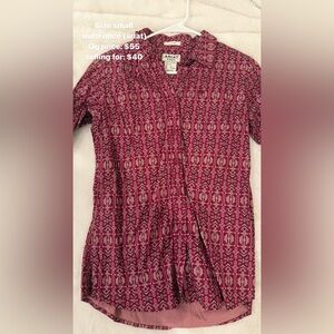 Women’s long sleeve button down, size small